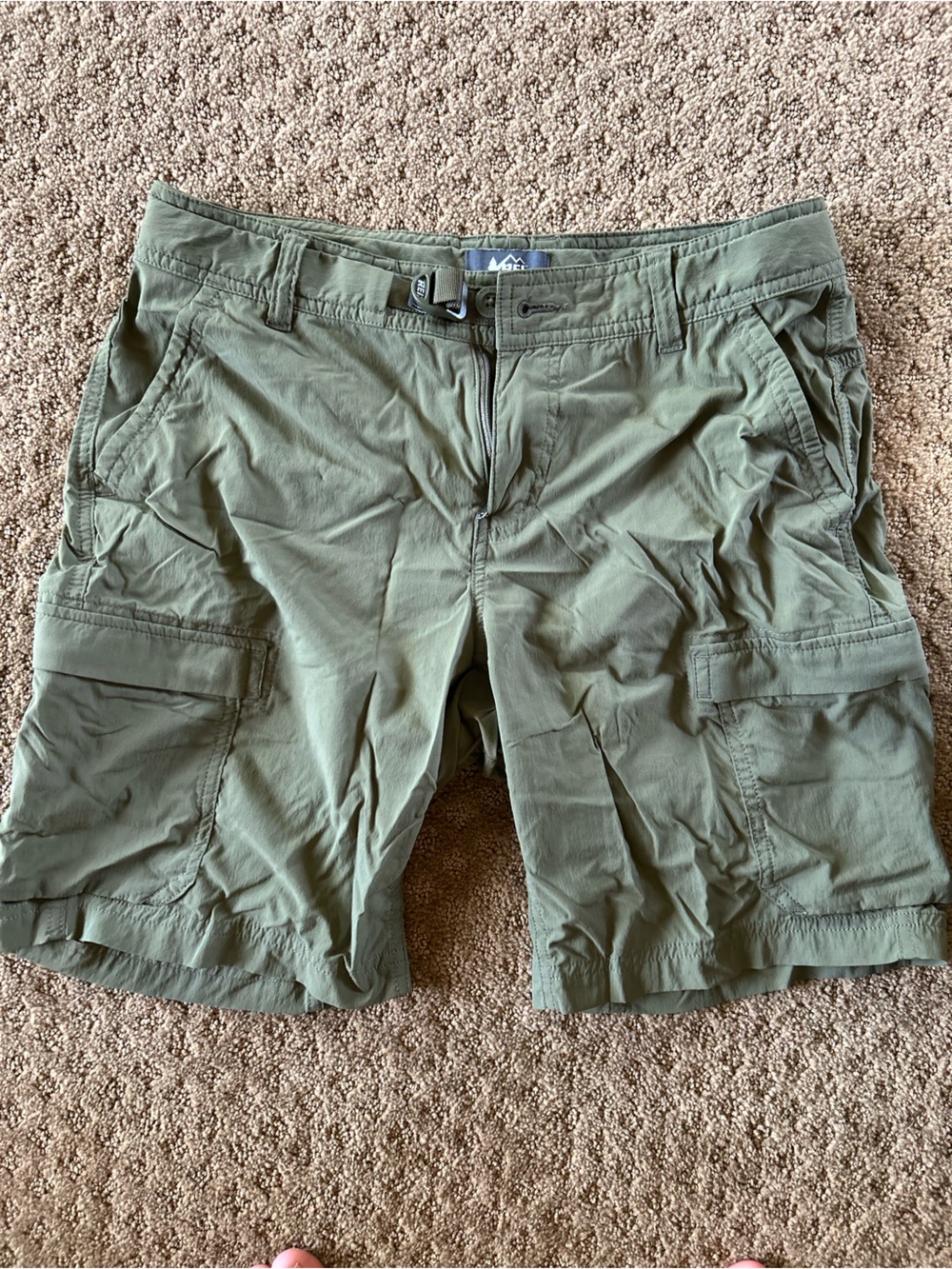 Men's Olive Cargo Shorts - Unbranded